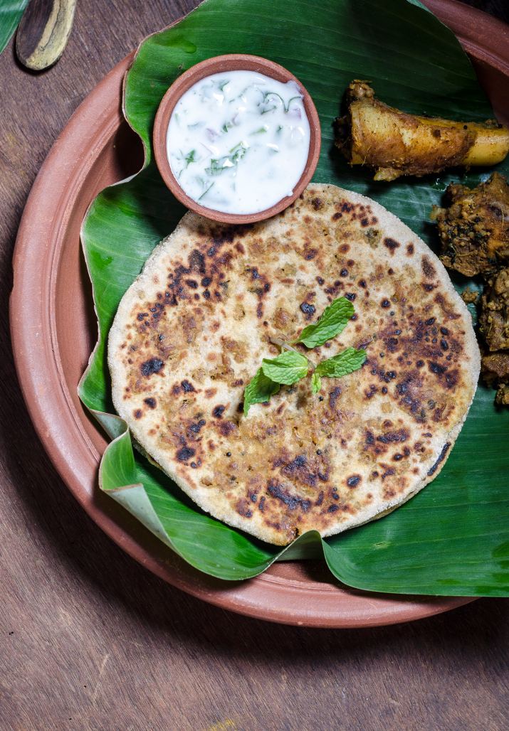 Mughlai paratha stuffed with spiced meat
